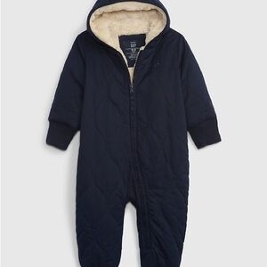 Baby Gap Navy Fur Lined Hooded Snowsuit 12-18M